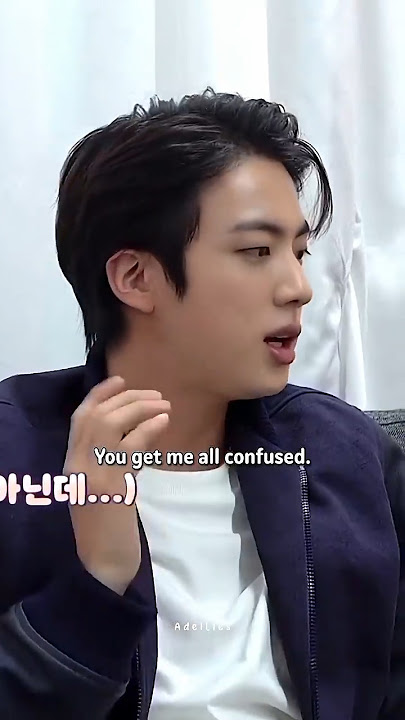 When Jin's in serious mode, he looks intimidating, although this's just joke #jin #jungkook #jinkook