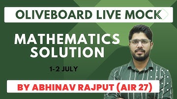 Oliveboard Live Mock Solution For Mathematics | Maths By Abhinav Rajput