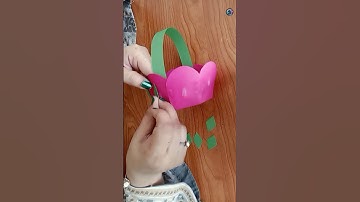 How To Make Paper Flower Basket - DIY Flower Shaped Paper Basket #howto #easter #craft #diy
