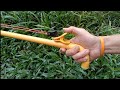 DIY slingshot - how to make a simple slingshot from PVC pipes and plastic clothespins.
