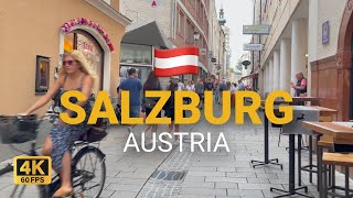 Salzburg 🇦🇹 Austria, 4K Walking tour in city center, Altstadt and Getreidegasse 65 minutes