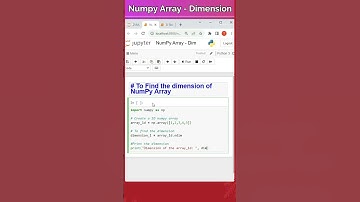 3 - How to find Dimension of Numpy Array | NumPy Coding