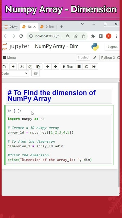 3 - How to find Dimension of Numpy Array | NumPy Coding - YouTube