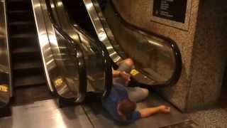 Epic Escalator Spin Fail!!!