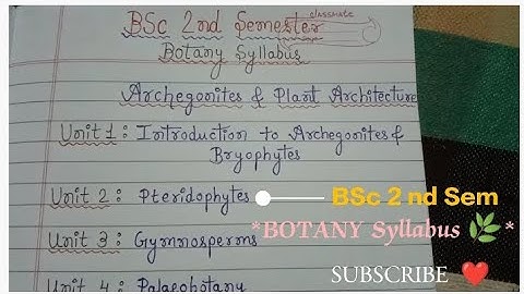 BSc 2 nd Semester BOTANY syllabus 2025  🌿 #bsc  #botany #syllabus