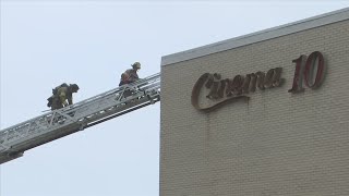 Old Cinema 10 in Destin used as fire training building before being demolished