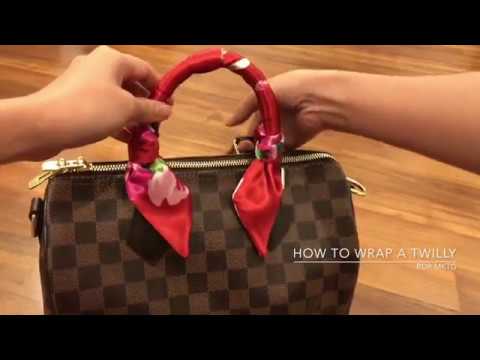 How To Tie Purse Twilly Scarf on Louis Vuitton Speedy 30 Tutorial