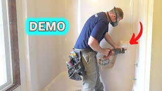 How to Remove a Tub Shower | Tub to Walk-in Shower | PLAN LEARN BUILD