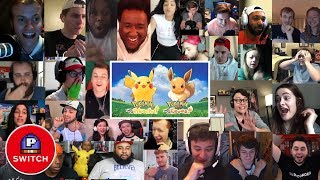 Live Reactions: Pokémon Let's Go trailer for Nintendo Switch  (30+ Youtubers Synched Compilation)