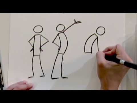 How to Draw Stick Figures to begin drawing Cartoon People 