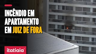 INCÊNDIO EM APARTAMENTO NO 15° ANDAR DE PRÉDIO MOBILIZA BOMBEIROS EM JUIZ DE FORA