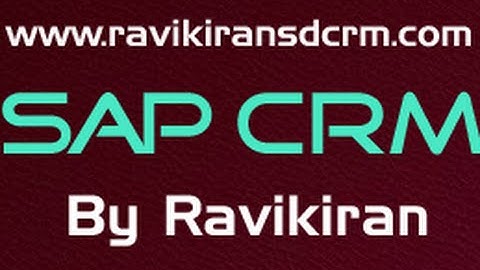 SAP CRM Functional Training - CRM Lead Management Part1