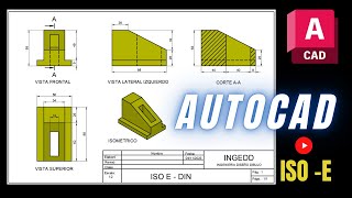 ✅AutoCAD Cómo crear Vistas y Secciones  lSO  E, acotar y mandar a pdf o imprimir