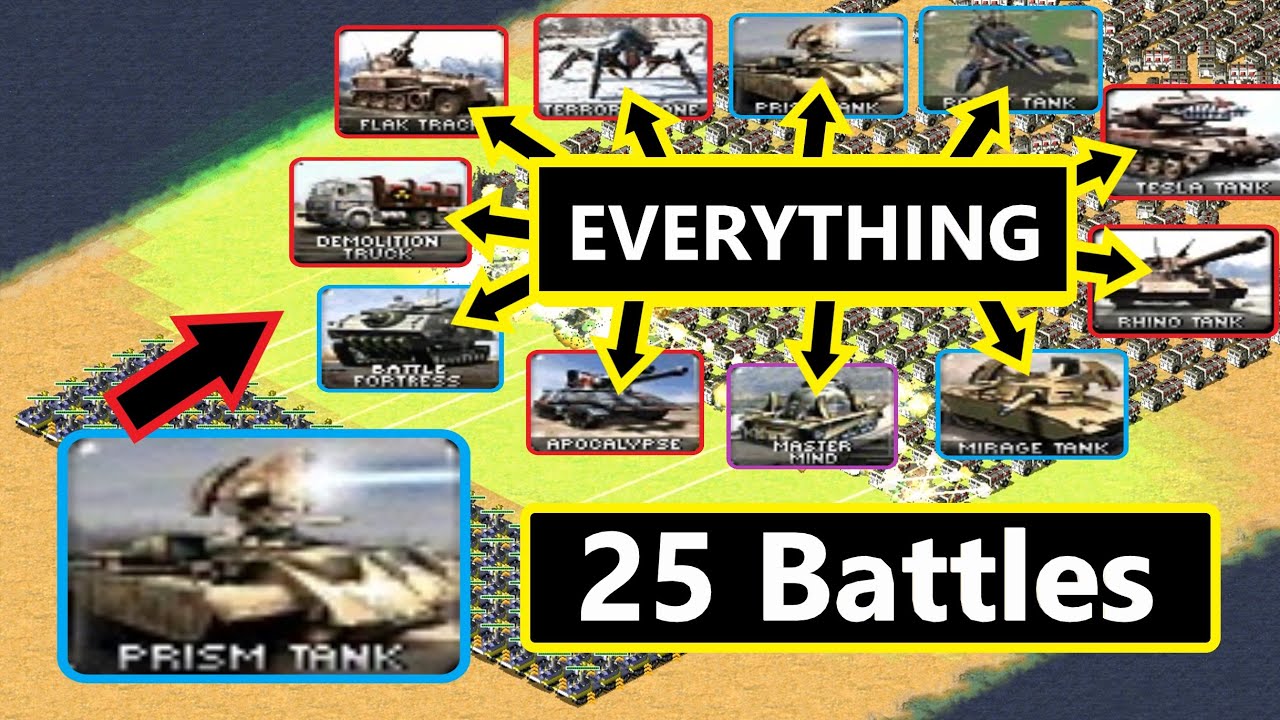 Prism Tanks Vs EVERYTHING - Red Alert 2 (Tanks)