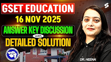 GSET Education Paper Solution 2025 | GSET Education Answer Key 2025 | GSET Education By Heena Mam