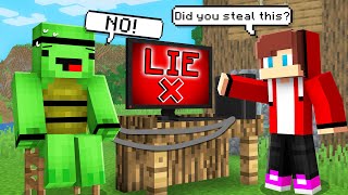 JJ TESTED Mikey ON A LIE DETECTOR in Minecraft ! - Maizen