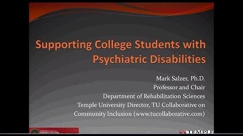 Supporting College Students with Psychiatric Disabilities Webinar