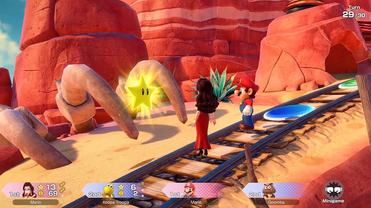 Super Mario Party Jamboree TV #42 Western Land Pauline & Mario vs Koopa Troopa & Goomba