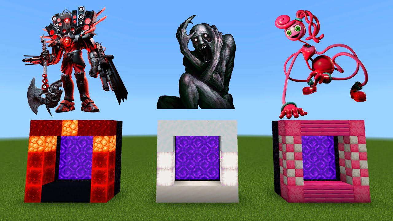 How To Make A Portal To Titan Speakerman SCP096 mommy long legs In Minecraft