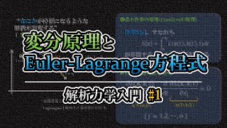 【解析力学入門】変分原理とオイラー・ラグランジュ方程式【#1】