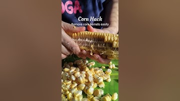 How to remove corn kernels in minutes! #youtubeshorts #kitchentips #hacks
