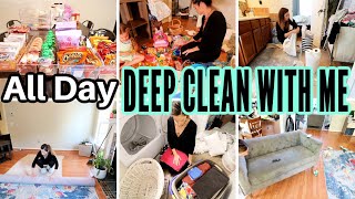 ALL DAY DEEP CLEANING MOTIVATION | CLEAN MY MESSY HOUSE WITH ME!