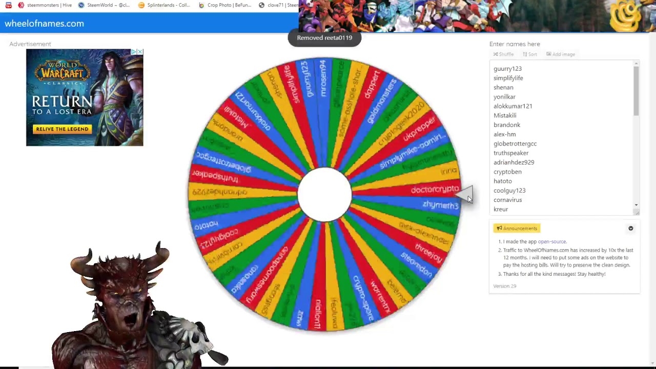 Splinterlands Cornealus Legendary Giveaway Winner!