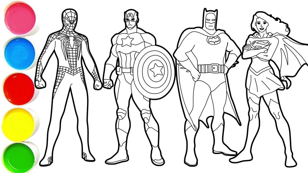 Draw Four Legendary Superheroes in Minutes - Spider-Man, Captain America, Batman & Supergirl