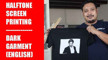 Single Color Halftone Printing In Black T-Shirt ( ENGLISH ) | HAPPY PRINTING