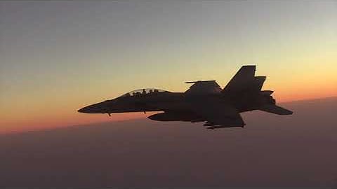 KC-135 Provides Aerial Refueling for F-18s