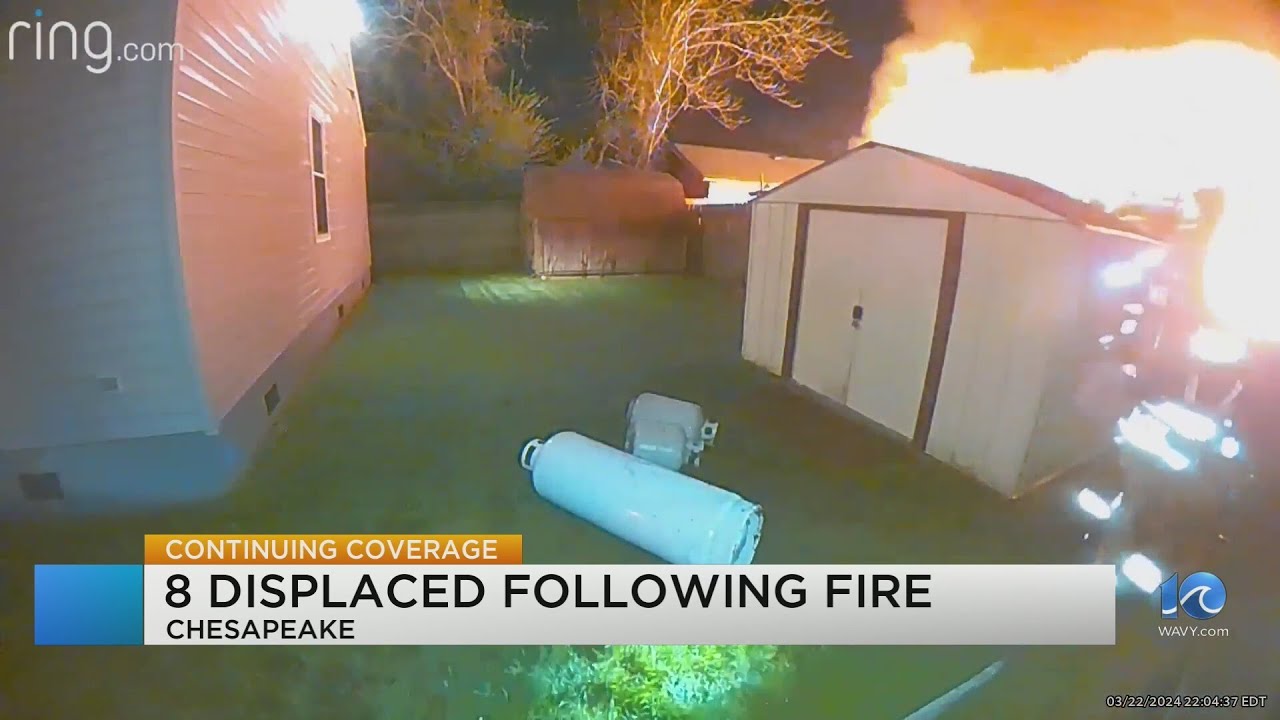 Fire damages 3 homes in Chesapeake, displaces 8 - YouTube