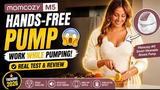 👉 Momcozy M5 Smart Wearable Breast Pump Review 😱 | Hands-Free Pumping While Working!