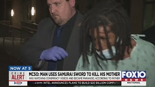Man accused of killing mom with samurai sword watched conspiracy videos, became paranoid says dad