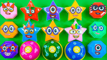 Looking Numberblocks, Alphablocks, Alphabet Lore SLIME Dinosaur Egg, Round, Square…Coloring! ASMR