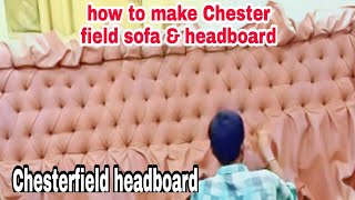how to make Chester field design sofa headboard