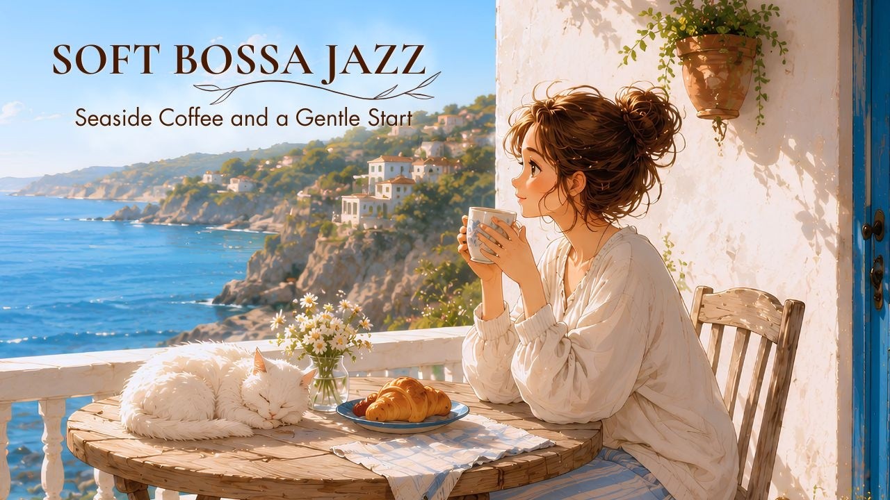 Soft Jazz โ Bossa Nova Morning Playlist ๐ | Coffee & Croissant | Seaside Coffee and a Gentle Start