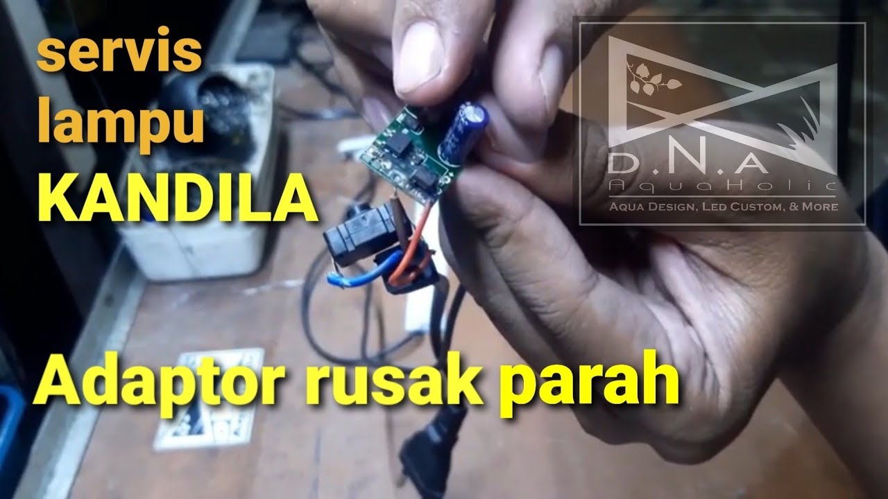 adaptor rusak parah | cara servis lampu kandila | cara servis adaptor lampu aquarium | DNA AquaHolic