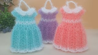 [수세미코바늘] 플랫 카라 원피스 수세미 뜨기  Crochet Dish Scrubby / Doll clothes crochet