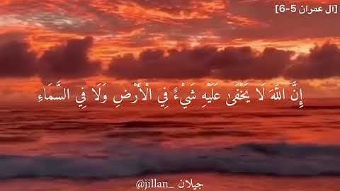 إن الله لا يخفى عليه شيء في الأرض ولا في السماء_تلاوة خاشعة تريح القلب { آل عمران}