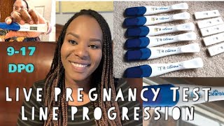 PREGNANCY TEST LINE PROGRESSION 9-17DPO CLEAR BLUE