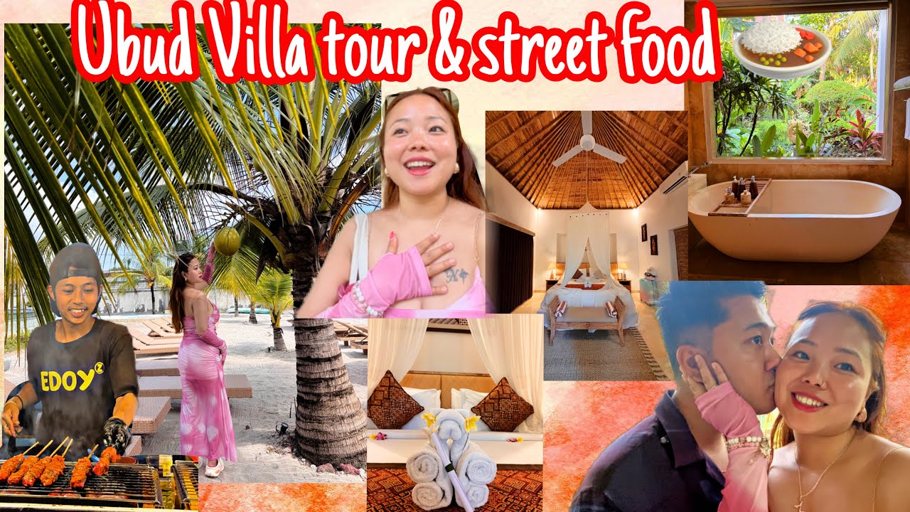 Our Villa Tour in UBUD 😍🇮🇩& Balinese street food at Sayan Night market🦞🦐|| Family Vlog
