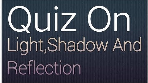 Quiz on Light,Shadow and Reflection