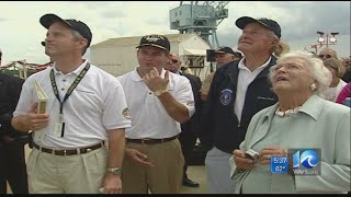Reflecting on history: George H.W. Bush attends christening of namesake carrier
