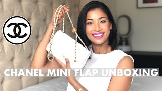 NEW BEIGE CHANEL MINI FLAP with Pearl Crush / What fits / Modshots /  UNBOXING! 