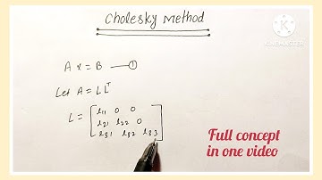 cholesky method|| Statical method || Cholesky method in hindi || Full concept & explanation