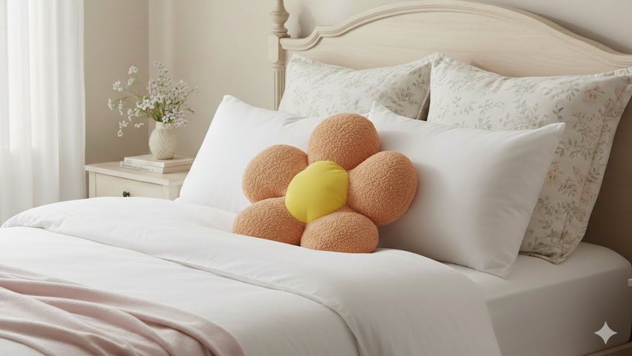 Cojín de Flor paso a paso.