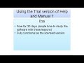 6. A note about the Trial Version
