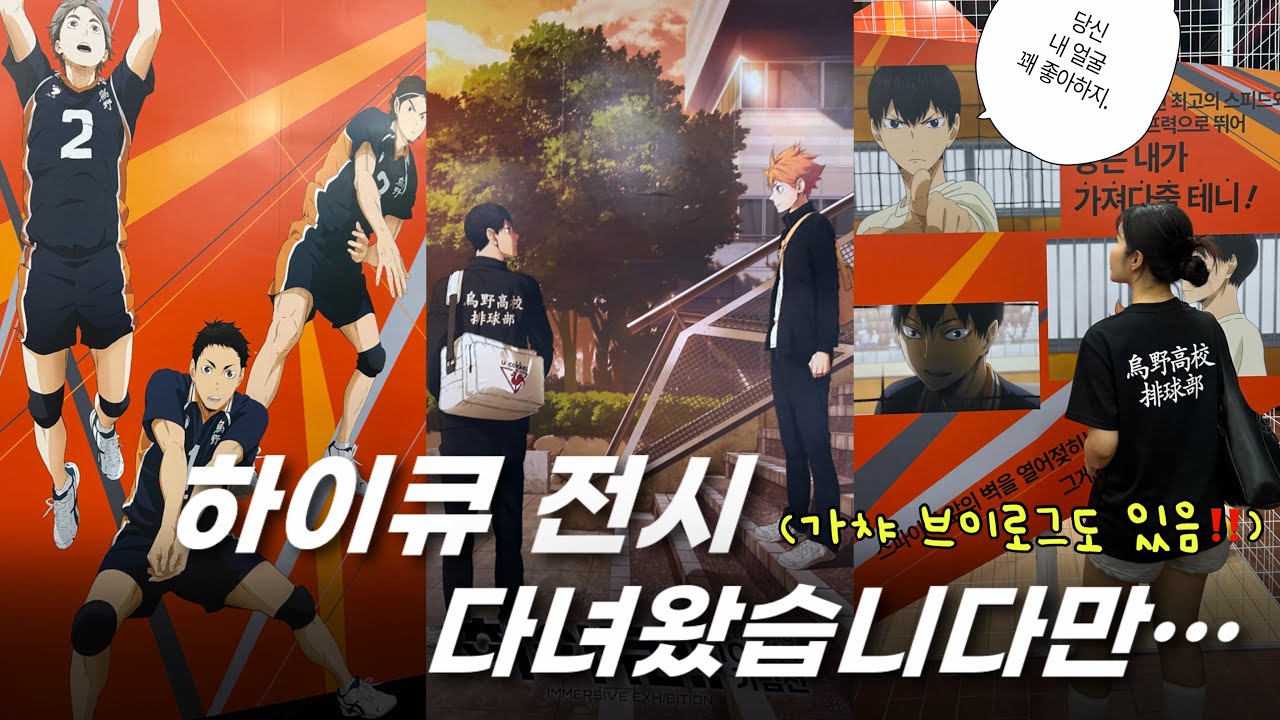 하이큐 전시 오픈날 다녀왔습니다✌️｜전체 공간 리뷰와 솔직 후기🧡 (feat. 나나가챠)