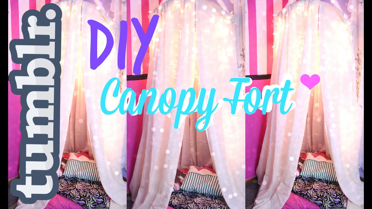 DIY Tumblr Inspired Canopy/Fort - YouTube