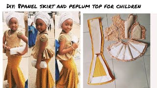 how to cut and sew a peplum top and 8 panel skirt for children.#sewing tutorial #beginner friendly